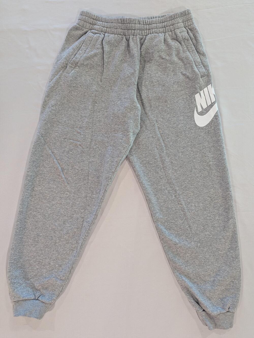 Nike Sweatpants Mens XL Gray Fleece Joggers Elastic Waist Drawstring Logo Gym